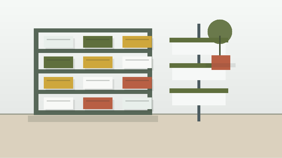 Renter-Friendly Shelving illustration